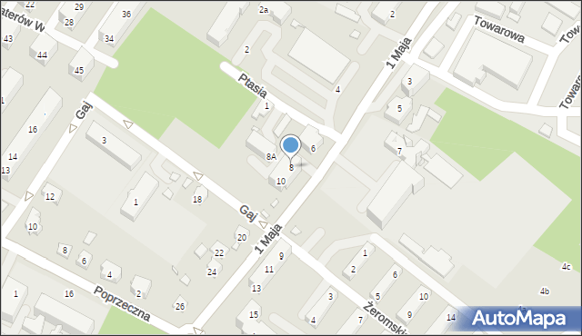 Brzeg, 1 Maja, 8, mapa Brzeg