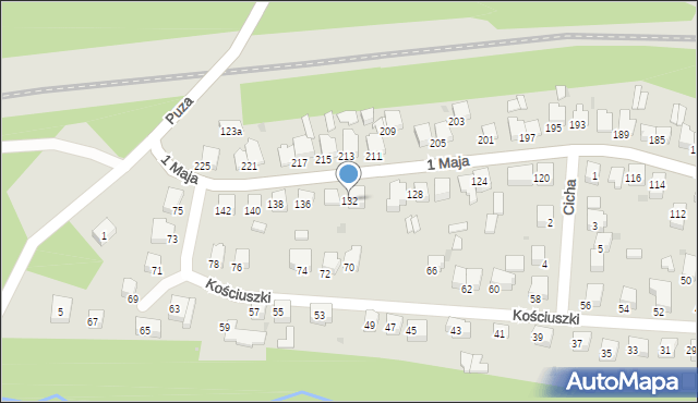 Bukowno, 1 Maja, 132, mapa Bukowno