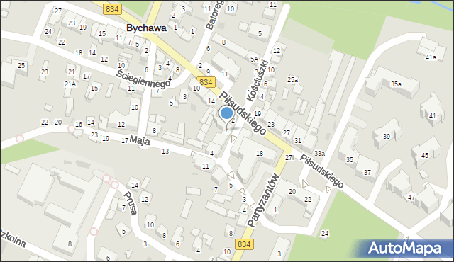 Bychawa, 1 Maja, 4, mapa Bychawa