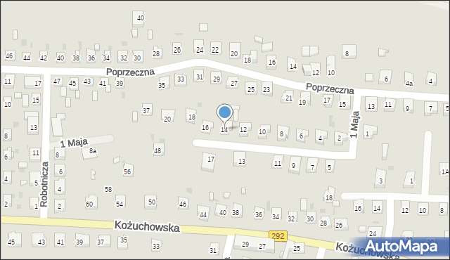 Bytom Odrzański, 1 Maja, 14, mapa Bytom Odrzański