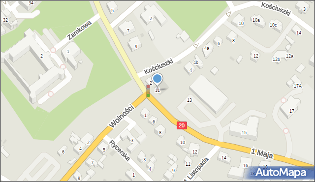 Bytów, 1 Maja, 11, mapa Bytów