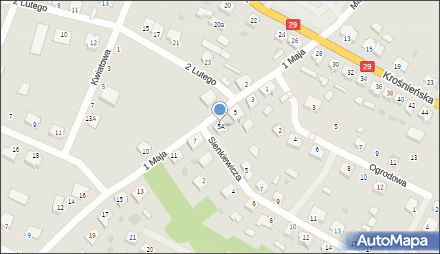 Cybinka, 1 Maja, 5A, mapa Cybinka