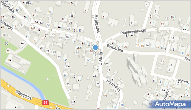 Czeladź, 1 Maja, 2, mapa Czeladź