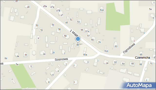 Czeremcha, 1 Maja, 60, mapa Czeremcha