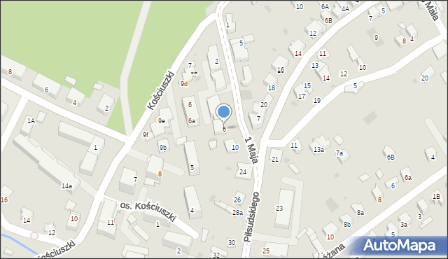 Dąbrowa Tarnowska, 1 Maja, 6, mapa Dąbrowa Tarnowska