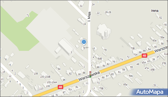 Dęblin, 1 Maja, 5, mapa Dęblin