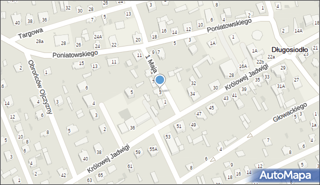 Długosiodło, 1 Maja, 3, mapa Długosiodło