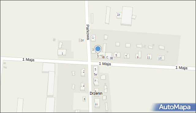 Drzenin, 1 Maja, 3, mapa Drzenin