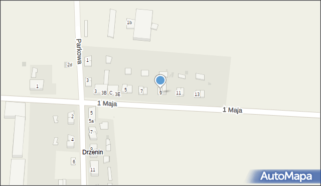 Drzenin, 1 Maja, 9, mapa Drzenin