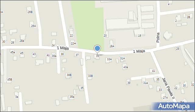 Dynów, 1 Maja, 33, mapa Dynów