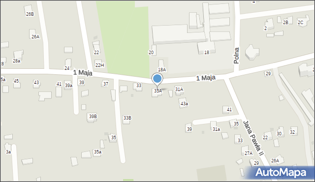 Dynów, 1 Maja, 33A, mapa Dynów