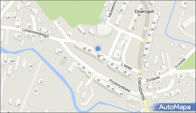 Dzierzgoń, 1 Maja, 3B, mapa Dzierzgoń