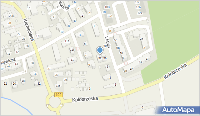 Dziwnówek, 1 Maja, 5c, mapa Dziwnówek