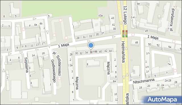 Elbląg, 1 Maja, 36, mapa Elbląga