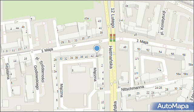 Elbląg, 1 Maja, 44, mapa Elbląga