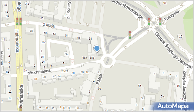 Elbląg, 1 Maja, 58c, mapa Elbląga