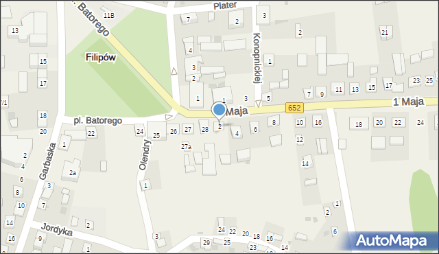 Filipów, 1 Maja, 2, mapa Filipów