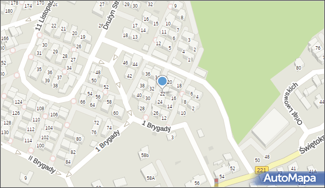Gdańsk, 1 Brygady, 22, mapa Gdańska