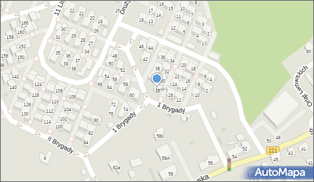 Gdańsk, 1 Brygady, 28, mapa Gdańska