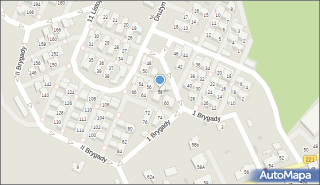 Gdańsk, 1 Brygady, 58, mapa Gdańska