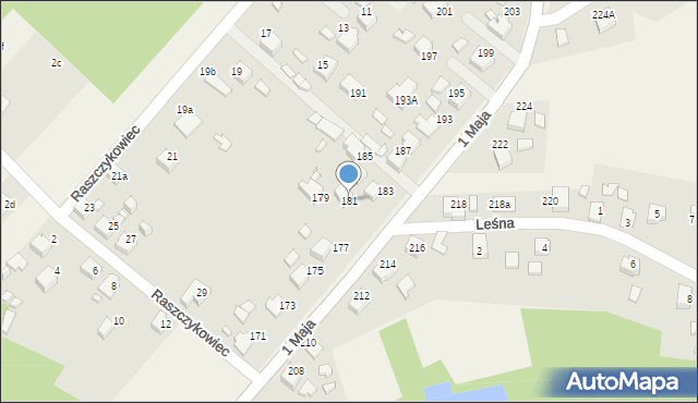 Godów, 1 Maja, 181, mapa Godów