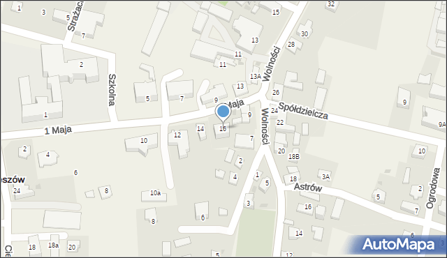 Goleszów, 1 Maja, 16, mapa Goleszów