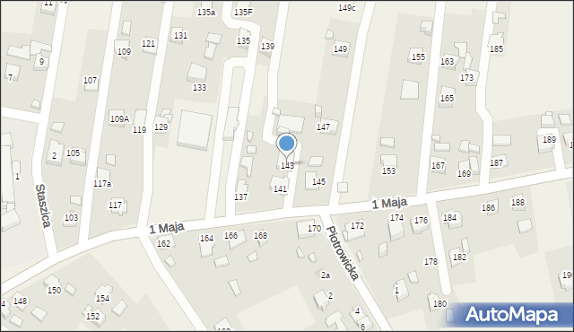 Gołkowice, 1 Maja, 143, mapa Gołkowice