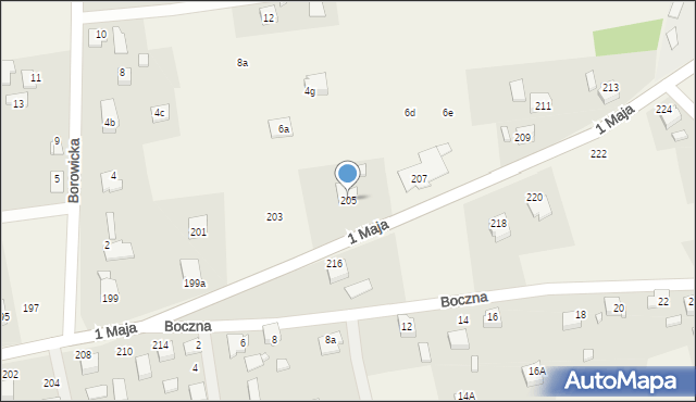Gołkowice, 1 Maja, 205, mapa Gołkowice