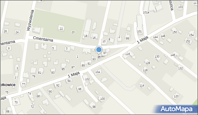 Gołkowice, 1 Maja, 95, mapa Gołkowice