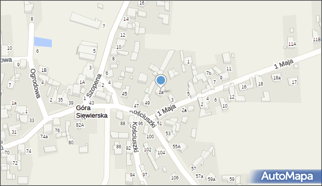 Góra Siewierska, 1 Maja, 1a, mapa Góra Siewierska