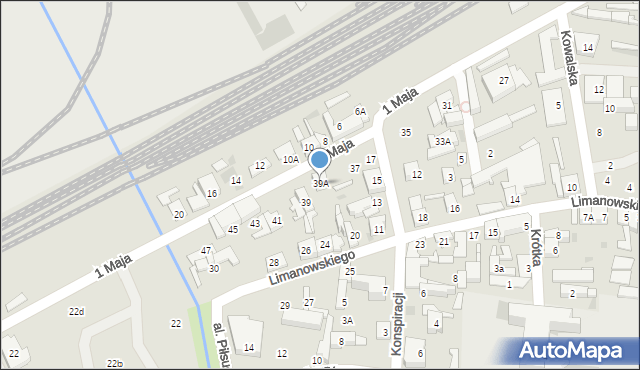Grodzisk Mazowiecki, 1 Maja, 39A, mapa Grodzisk Mazowiecki