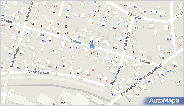 Grodzisk Wielkopolski, 1 Maja, 15, mapa Grodzisk Wielkopolski