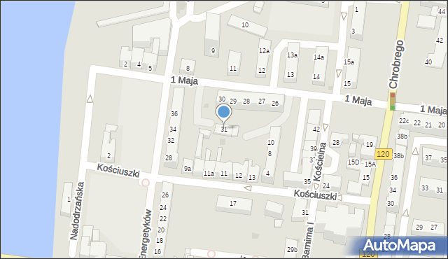 Gryfino, 1 Maja, 31, mapa Gryfino