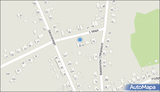 Gubin, 1 Maja, 32, mapa Gubin