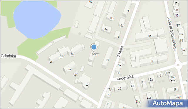 Iława, 1 Maja, 10a, mapa Iława
