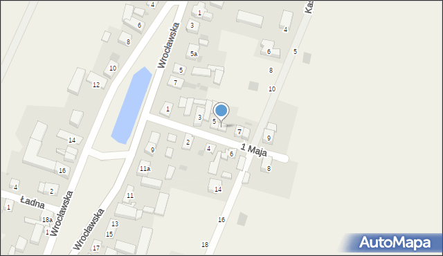 Jaksonów, 1 Maja, 5a, mapa Jaksonów