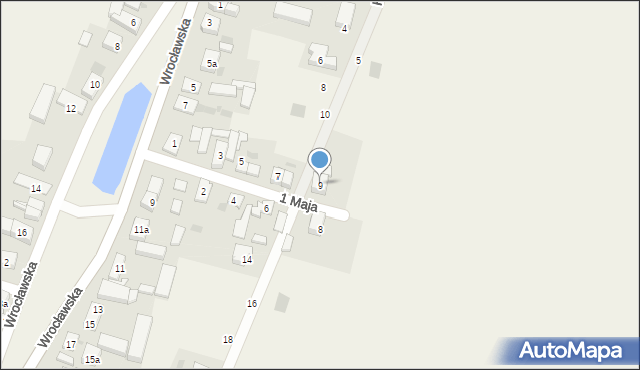 Jaksonów, 1 Maja, 9, mapa Jaksonów
