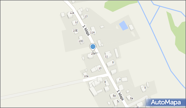 Jaryszów, 1 Maja, 10b, mapa Jaryszów