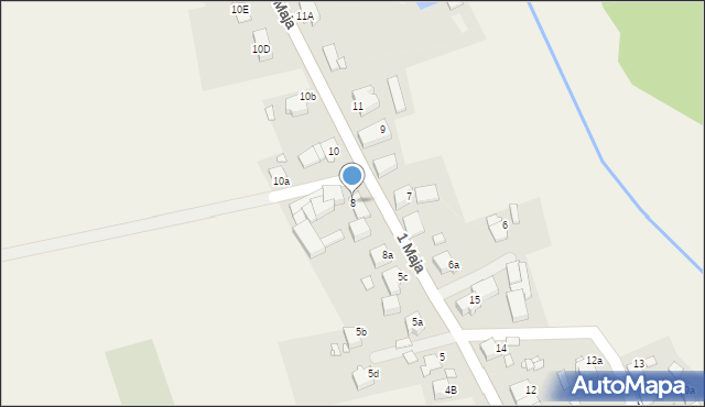 Jaryszów, 1 Maja, 8, mapa Jaryszów