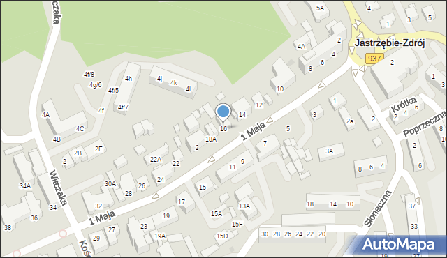 Jastrzębie-Zdrój, 1 Maja, 16, mapa Jastrzębie-Zdrój