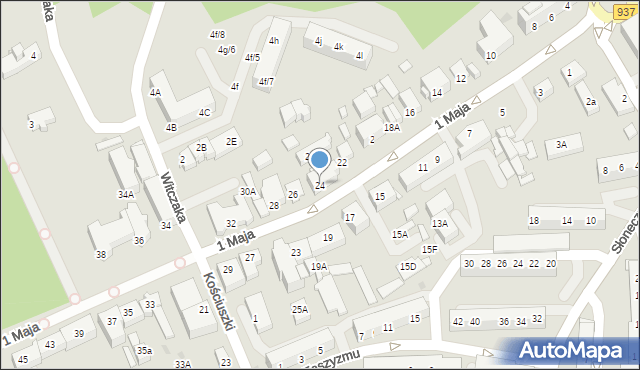 Jastrzębie-Zdrój, 1 Maja, 24, mapa Jastrzębie-Zdrój