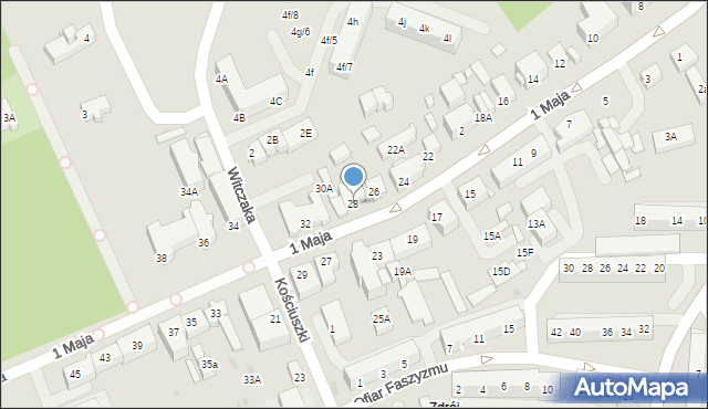 Jastrzębie-Zdrój, 1 Maja, 28, mapa Jastrzębie-Zdrój