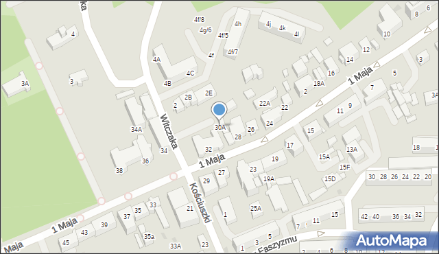 Jastrzębie-Zdrój, 1 Maja, 30A, mapa Jastrzębie-Zdrój