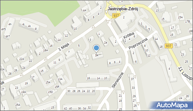 Jastrzębie-Zdrój, 1 Maja, 3A, mapa Jastrzębie-Zdrój