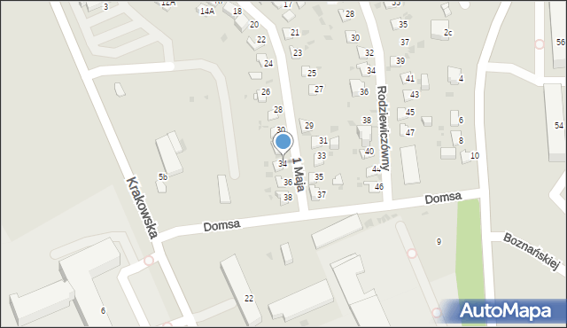 Jaworzno, 1 Maja, 34, mapa Jaworzno