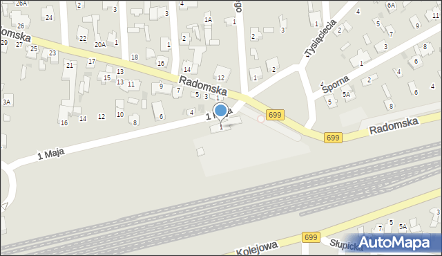 Jedlnia-Letnisko, 1 Maja, 1, mapa Jedlnia-Letnisko