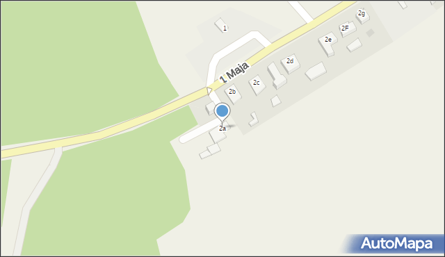 Jedwabno, 1 Maja, 2a, mapa Jedwabno