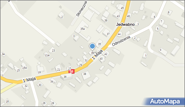 Jedwabno, 1 Maja, 33, mapa Jedwabno