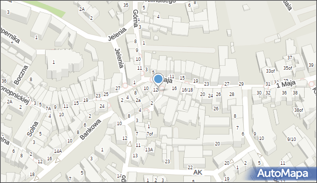 Jelenia Góra, 1 Maja, 14, mapa Jelenia Góra