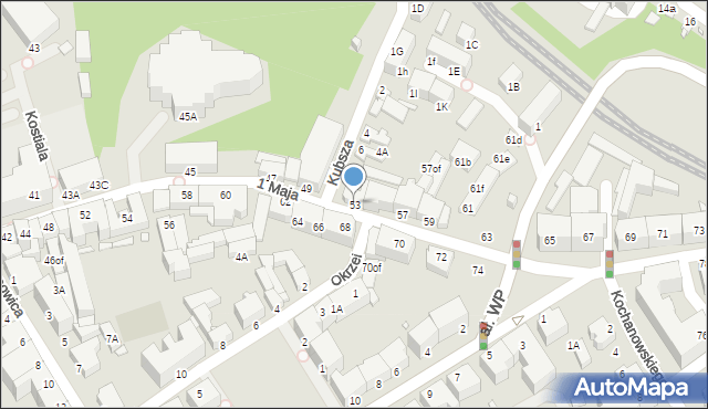 Jelenia Góra, 1 Maja, 53, mapa Jelenia Góra